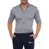 Causal Mens Polo Shirt Fashion Hidden Zipper Fake Button Oxford Elastic Cotton Long Sleeve Shirts Top Outfits Plus Size XS-3XL Clothing