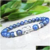 Perlé Mg0740 Bracelet d'énergie de yoga de charme d'éléphant 6 mm A Grade Lapis Lazi naturel Bonne chance Guérison Drop Livraison Bijoux Soutien-gorge Dhgarden Dhcpb