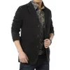 Blazer masculino casual blazers algodão denim parka jaquetas de ajuste fino dos homens verde do exército cáqui tamanho grande M-XXXL 4xl ao ar livre outwear c243t