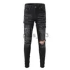 Jeans masculinos designer jeans homens carta marca branco preto rock revival calças motociclista calças homem calça buraco quebrado bordado tamanho 28-40 qualidade top x0911