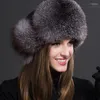 Береты, шапка из натурального меха, женская зимняя натуральная шапка, русские толстые теплые шапки с откидными ушками, уличная ветрозащитная лыжная женская шапка