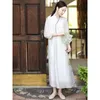 Etnische Kleding 2023 Zomer Qipao Cheongsam Chinese Stijl Jurk Vrouwen Taille Handgeschilderde Cross-Kraag Hanfu Verbeterde oude