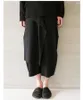 Herenbroeken Retro Japanse dubbellaagse onregelmatige cropped broek Zomer Casual Eenvoudig Wijde pijpen