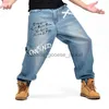 Jeans da uomo Men039s Jeans Uomo Street Dance Hiphop Moda Ricamo Blu Bordo allentato Pantaloni in denim Complessivo Maschio Rap Hip Hop Plus Size 468551L230911