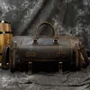 Duffel Bags MAHEU Fashion Leather Travel Bag Handbag Weekender Duffle Crazy Horse Male Unique Design Laptop