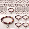 ビーズSN1137 MOOKAITE JASPERBRACELET MALA SIER OM仏教ジュエリーヨガヒーリングストーン勇気ドロップデリバリーブレスレットDHGARDEN DH6R9