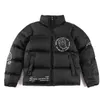 Herr designer ner jackor puffer jacka huva parkor bokstav tryck par kläder ytterkläder vindbrytare brun casual tjock rosa blue puffer vinterrock