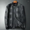 Chaquetas para hombres Japonés Streetwear Vintage Chaqueta Hombres Bomber Lattice Manga larga Cremallera S Abrigo Piloto Plus Tamaño 4XL