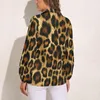 Chemisiers pour femmes élégant léopard lâche chemisier imprimé animal motif streetwear surdimensionné femmes à manches longues chemise vintage vêtements de printemps