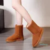 Bottes de neige pour femmes, chaussures épaisses en cachemire, en cuir de vache, chaudes, en coton, toutes les bottes décontractées, automne et hiver