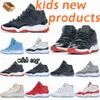 Детская обувь Cherry 11s, молодежная обувь Jumpman, детская брендовая обувь Bred Legend, синий, крутой, серый, платиновый оттенок, размер 25-35 евро, SJe#2dlOt#