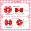 Hundkläder 2030st Valentines Day Pet Hair Bows With Rhinestones Pearl Mix Colors Cat For Small Headwear 230911