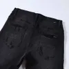 Denim Amiryes Jeans Designer Pants Man Mens Jean JB Street Trendy Splice Hot Diamond High Men's Elastic Slim Fit Feet CAB9