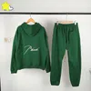 Men's Tracksuits Men Women Classic Embroidery Rhude Sets Green Blue Red Black Oversized Hoodie Sweatpants Outfits Fleece Inside Tags 230909