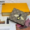 Men Animal Designers Fashion Short Wallet Leather Black Snake Tiger Bee Women Luxury Purse Card Holders With Gift Box Top Quality AAAA