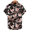Men's Tracksuits 2023 Original Shirts Summer 3d Animal Print Hawaiian Shirt Casual Button Neck Loose American Fashion Top Big Clothes