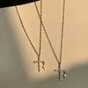 Anhänger Halsketten Funkelnde Zirkon Halskette Für Frauen Mode Elegante Minimalistische Kreuz Geometrische Sommer Schlüsselbein Kette Schmuck Geschenke