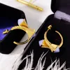 Marli oorbellen dames voor designer oorbel diamant verguld officiële replica premium cadeau piramidevorm ingelegd met natuurlijke edelstenen e002