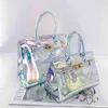 Street Jelly Transparent Bag Laser Mirage Beach Bag PVC Portable One Shoulder Straddle Women's Bag 220514235i