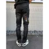 Denim Amiryes Jeans Designer Pants Man Mens Jean Autumn and Winter Men's Slim Fit Perforated 2022 New Middle Aged Spring CJWT