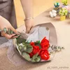 Blocchi Blocco Bouquet di fiori Romanticismo Rosa rossa Assemblaggio fai-da-te Collezione di giocattoli per ragazza Compleanno Regali di San Valentino R230911
