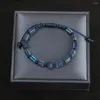 Strand Ailatu 10 pièces cadeau de noël 8x8mm perles de pierre Lapis Lazuli naturel bleu Cz boule macramé Bracelet pour homme Cool
