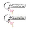 Klapety motywacyjny flamingo klucz nigdy nie zapominaj, jak flamazing jesteś okrągły pierścień fred22236g