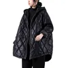 Trenchs de femmes manteaux femme automne et hiver style coréen plus taille taille littéraire cordon de serrage épais coton cuir PU lâche manteau