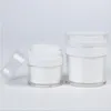 15 30G Vit enkel luftlös kosmetisk flaska 50g akryl vakuum grädde burk kosmetika pump lotion container oxqad