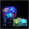 Decoração de festa LED cubos de gelo bar flash mudando cubo de cristal água ativado light-up 7 cores para casamento romântico presente de natal drop de otjjq