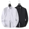 High-End Business No-Iron Long-Sleeved Shirt Men's Spring Silky High-klass Vit skjorta Mäns Leisure Sömlös skjorta våren