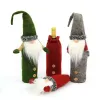 Natal gnomos garrafa de vinho capa artesanal sueco tomte gnomos papai noel garrafa toppers sacos férias casa decorações 912