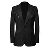 Costumes pour hommes 2023 Veste de costume de mariage de haute qualité pour hommes Revers épissé Jacquard Business Social Blazer Masculino Banquet Party