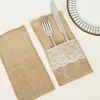 Christmas tableware set linen lace decoration knife and fork bag Party wedding festival tableware bag by Ocean-shipping P79