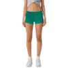 Lu-07 verão respirável secagem rápida esportes ty shorts feminino cor sólida bolso correndo calças de fitness princesa sports270r