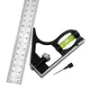 30CM Adjustable Combination Spirit Level Ruler Stainless Steel Aluminium Durable Adjustable Square Angle Ruler Mobile angle rule