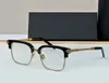 Gouden vierkante bril Brilmontuur Brillen Halve monturen Optische bril Transparante lensbril met etui