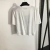 2024 Designers Camisetas Mulheres Tees Vestuário Casual Carta Imprimir Manga Curta T-shirt Branco Preto Tops Oficial Mesmo Estilo Bordado Top Pin Flower Sweater SML 4