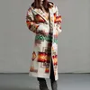 Kadın Trençkotu Moda Etnik Tarzı Boho Baskılı Kapşonlu Uzun Ceket Giyin Giyim Maç Renkleri Artı Boyut S 5XL 230912