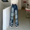 Damesjeans 2023 Collectie Herfst Vrouwen Losse Casual Katoenen Denim Tie Dye Enkellange Broek Knop Taille Gradiënt Recht V200