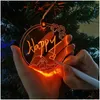 Christmas Decorations Acrylic Glowing Tree Hanging Colorf Glitter Custom Ornaments Drop Delivery Home Garden Festive Party Supplies Dhsdh