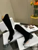 Boots Over Knee High Thin High Heel Boots Stretch Thigh High Pointed Ankle Boots Women's Luxury 42 Leather Bottom Belt Box