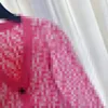 2023 Pink Letter Print Women's Cardigan Brand samma stil Kvinntröjor DH137