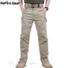 Pantaloni da uomo IX9 City Pantaloni cargo tattici da uomo Combattimento SWAT Pantaloni militari dell'esercito Cotone Molte tasche Pantaloni elasticizzati uomo casual XXXL 230911