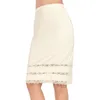 Rokken Half Slips Voor Vrouwen Onderrok Jurk Extender Kanten Afwerking Knielengte Midi Rok Verstelbare Elastische Taille Onderrokken