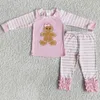 Conjuntos de roupas vendendo criança bebê meninas pijamas natal gengibre crianças pijamas bordados meninos meninas boutique pijamas conjuntos atacado 230912