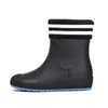 Rain Boots Fashion Solid Rain Boots Men Rubber Casual Ankle Bootie Non Skid Wading Shoes Women's Warm Liner Rainy Shoes for Walking Street 230912