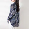 Blusas de mujer 2023, camisas de manga larga con estampado de seda para otoño e invierno, camiseta grande holgada informal de estilo exterior ajustada