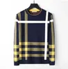 Suéteres Designer Sweater Mens Sweater Preto Azul Amarelo Malha Quente Lã Clássico Xadrez Stripe Marca Roupas Moda Manga Longa Homens de Luxo