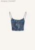 Skirts Skirts High Quality Luxury Style Italian Fashion Three-dimensional Halter Corset Rose And Slice Mini Denim Skirt Is Not A Suit L230912